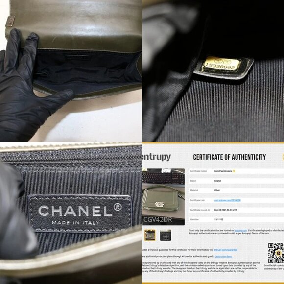 Chanel Green Leather Medium Boy Reverso Bag - Picture 14 of 14